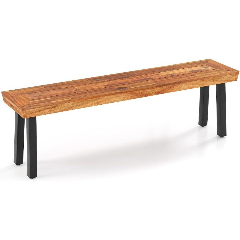 Acacia Wood Outdoor Patio Dining Bench