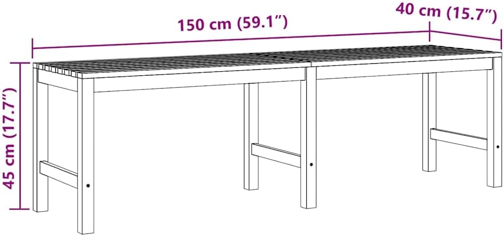 Weather‑Resistant Solid Teak Garden Bench