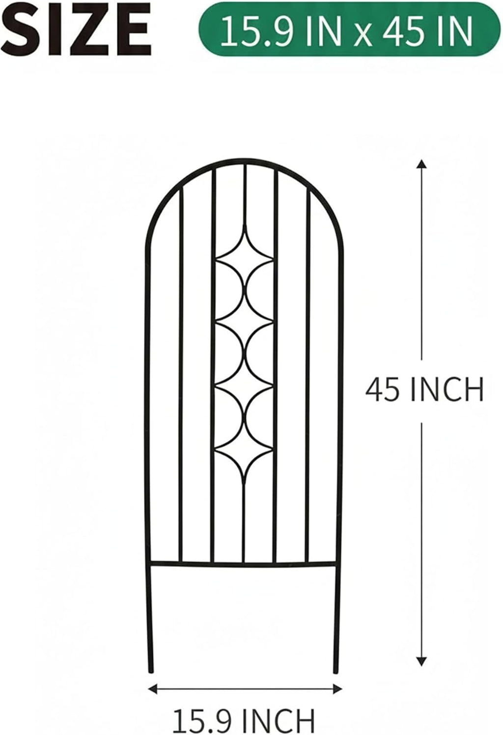 Arched Rustproof Metal Garden Plant Trellis