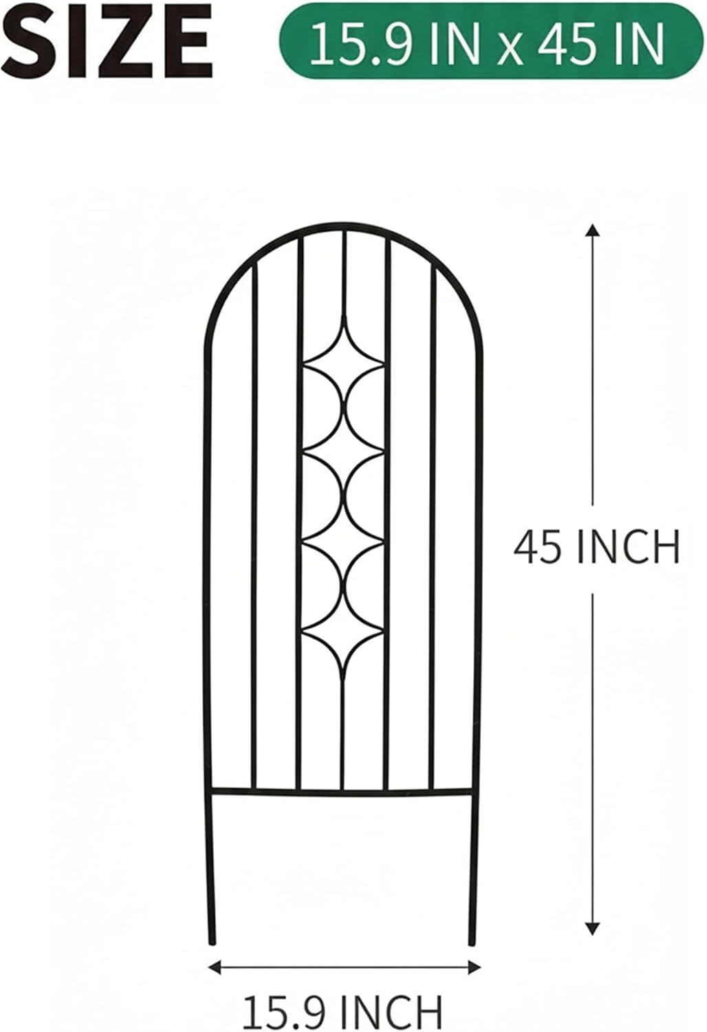 Arched Rustproof Metal Garden Plant Trellis