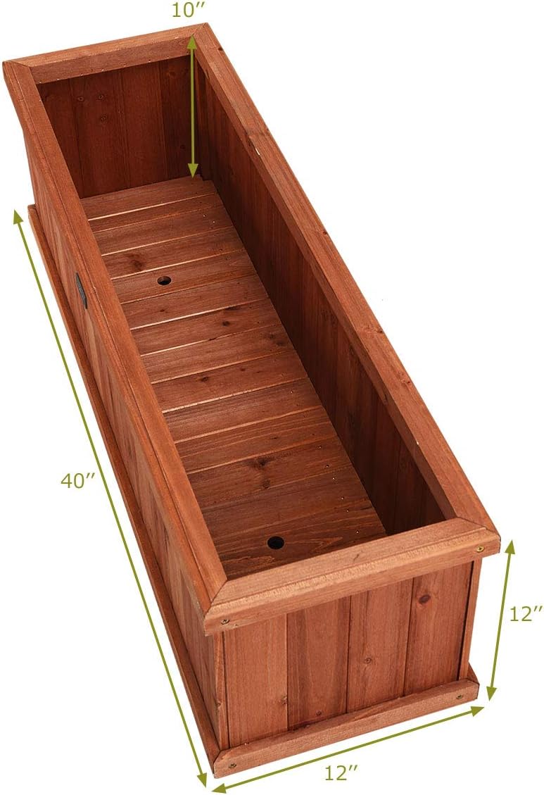 Wood Outdoor Raised Vegetable Planter Box