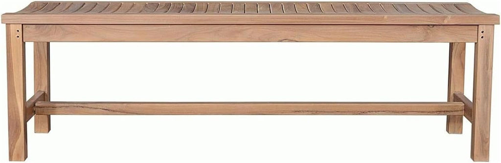 Solid Teak Outdoor Backless Dining Bench