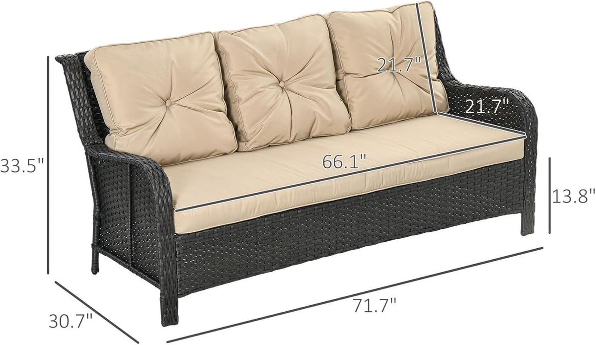 Handwoven PE Wicker Outdoor Patio Sofa