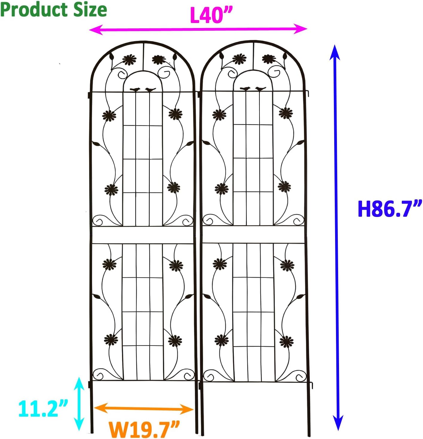Rustproof Metal Garden Plant Trellis Frame