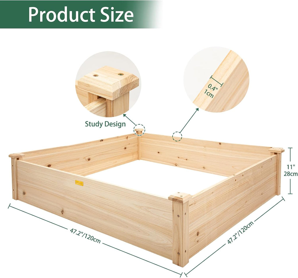 Wood Elevated Outdoor Raised Garden Bed