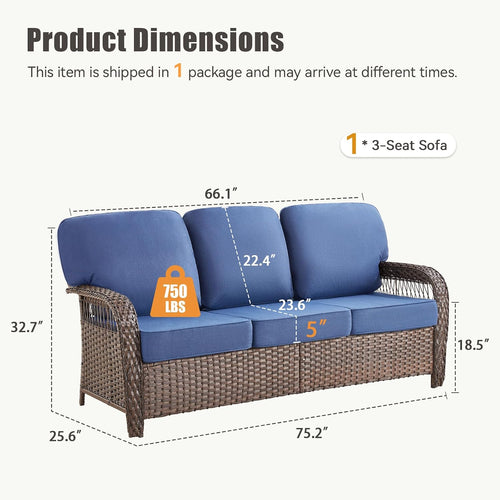 All‑Weather Rattan Outdoor Patio Sofa