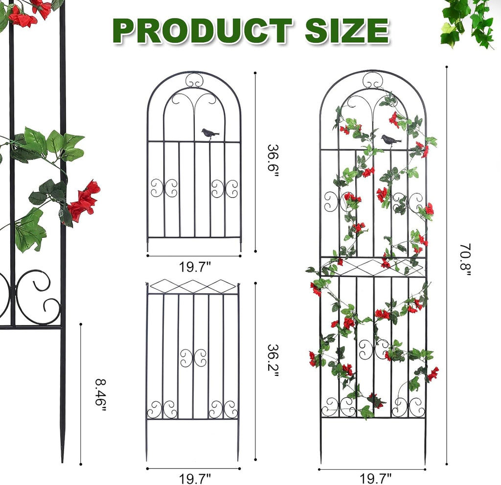 Black Metal Lattice Garden Plant Trellis