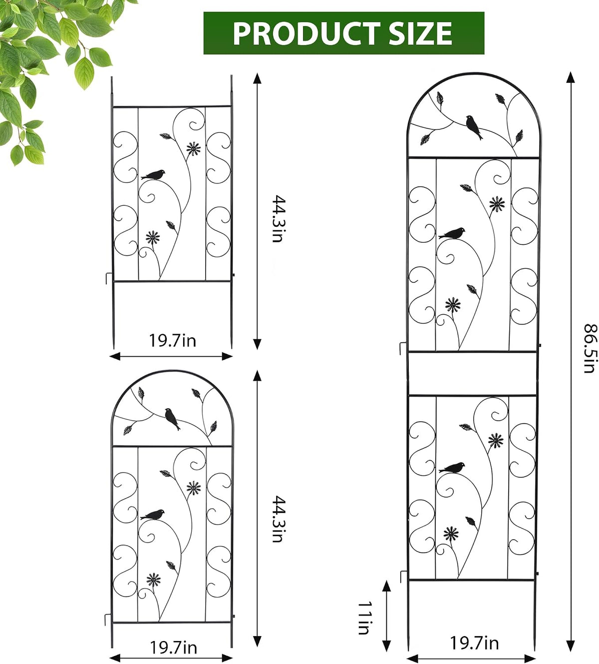 Black Metal Outdoor Climbing Plant Trellis