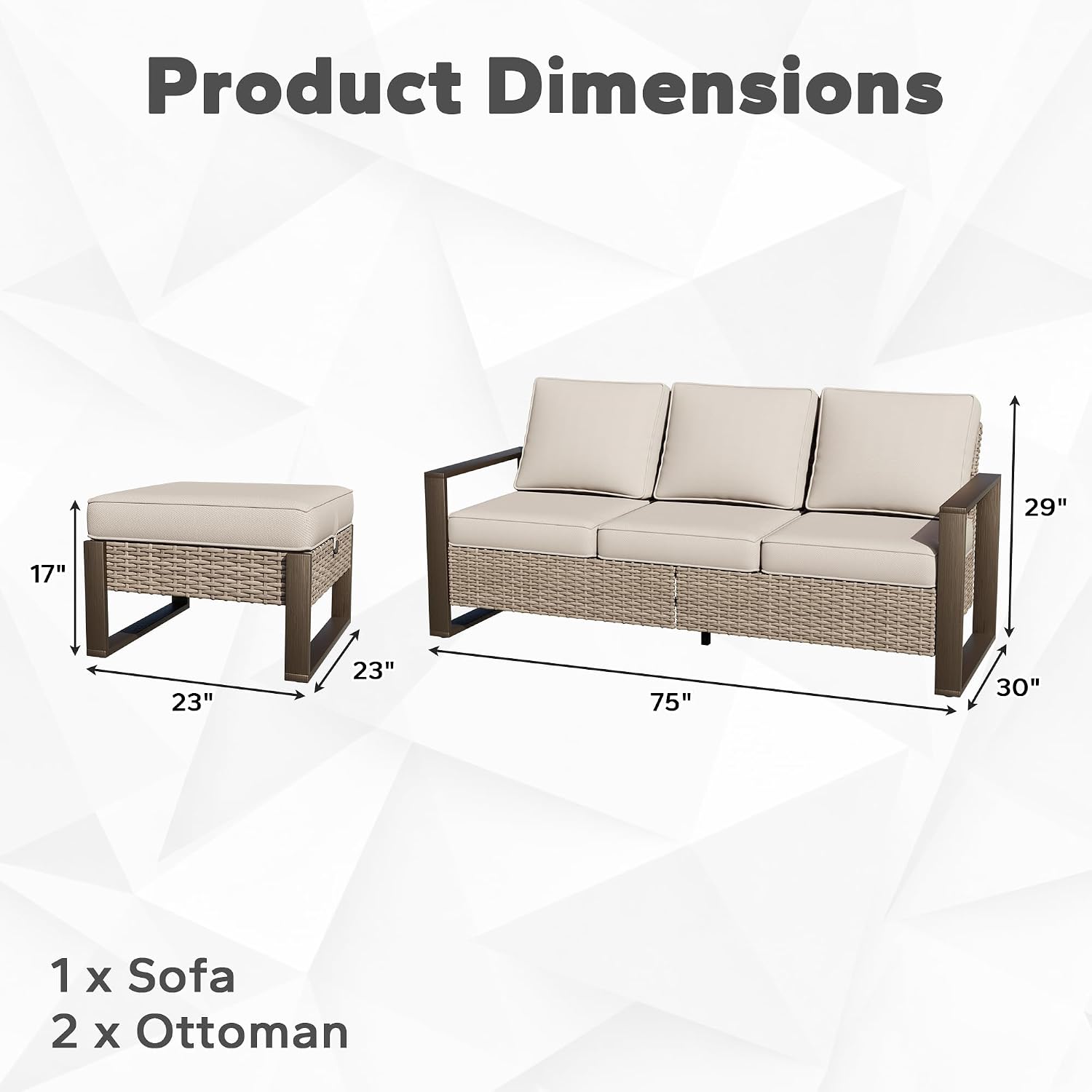 Wicker Rattan Outdoor Patio Furniture Set