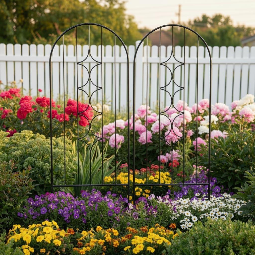 Arched Rustproof Metal Garden Plant Trellis