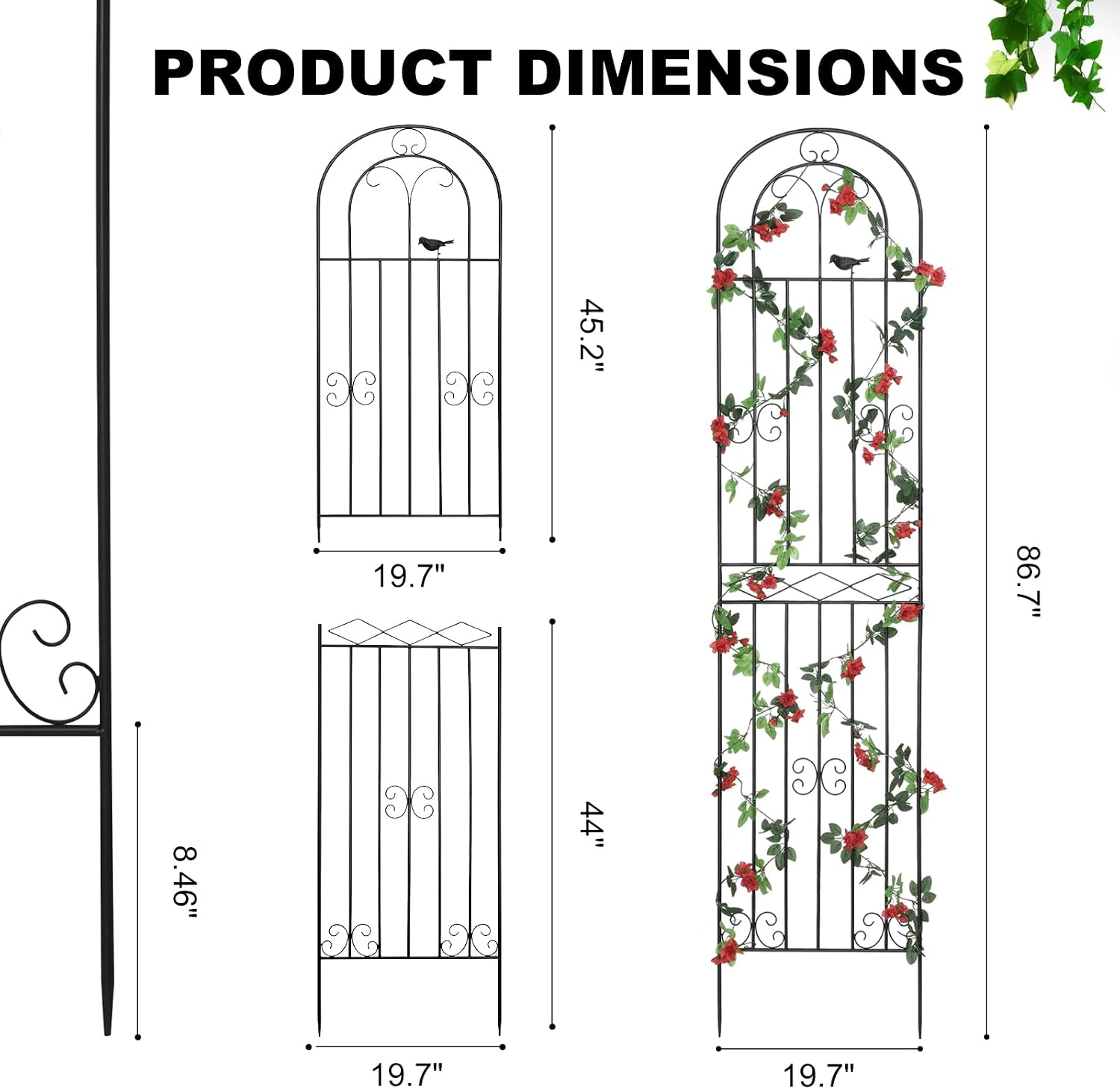 Metal Lattice Garden Climbing Plant Trellis