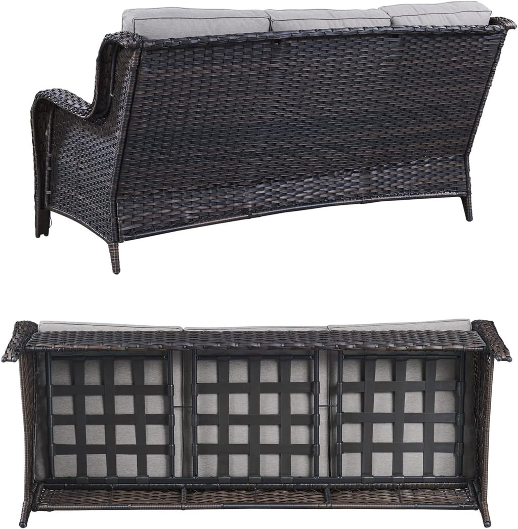 PE Rattan Cushioned Outdoor Patio Sofa