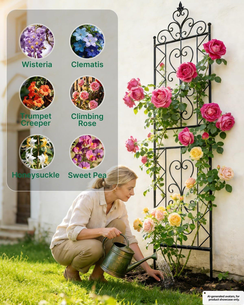 Metal Outdoor Climbing Plant Garden Trellis