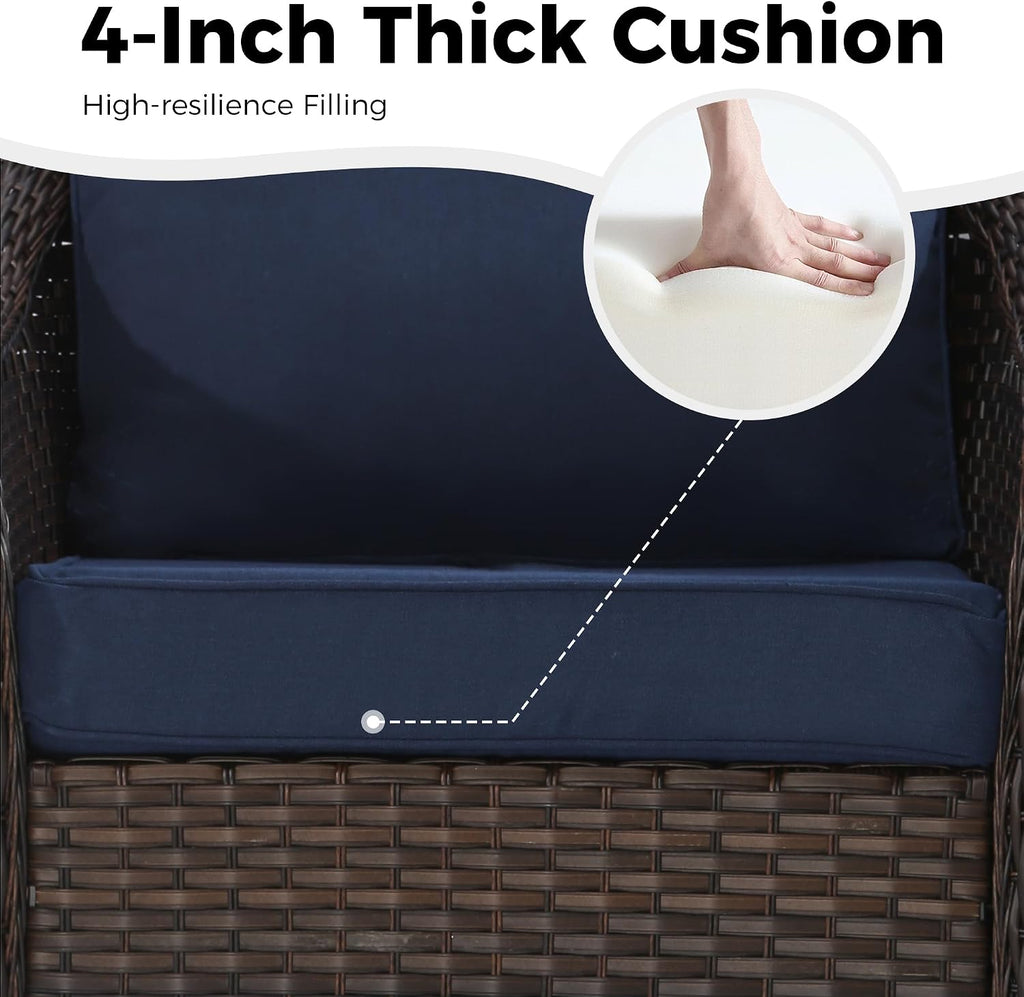 All‑Weather Wicker Patio Three‑Seat Sofa
