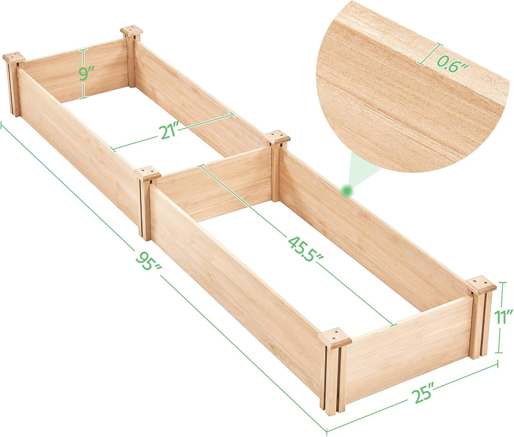 Wood Outdoor Vegetable Flower Planter Bed