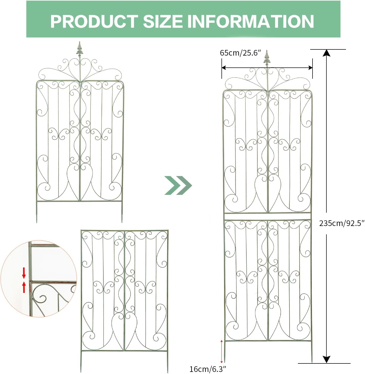 Rustic Large Tall Garden Plant Trellis