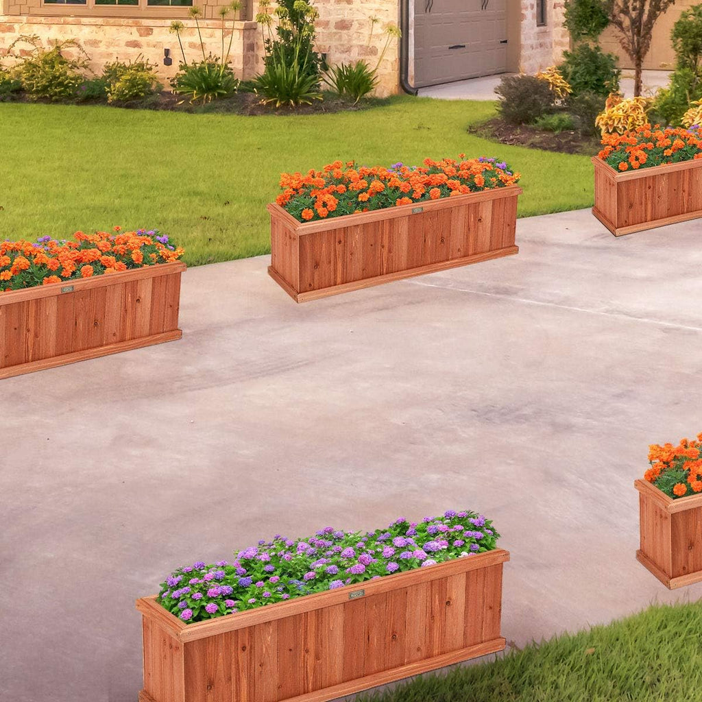 Wood Outdoor Raised Vegetable Planter Box