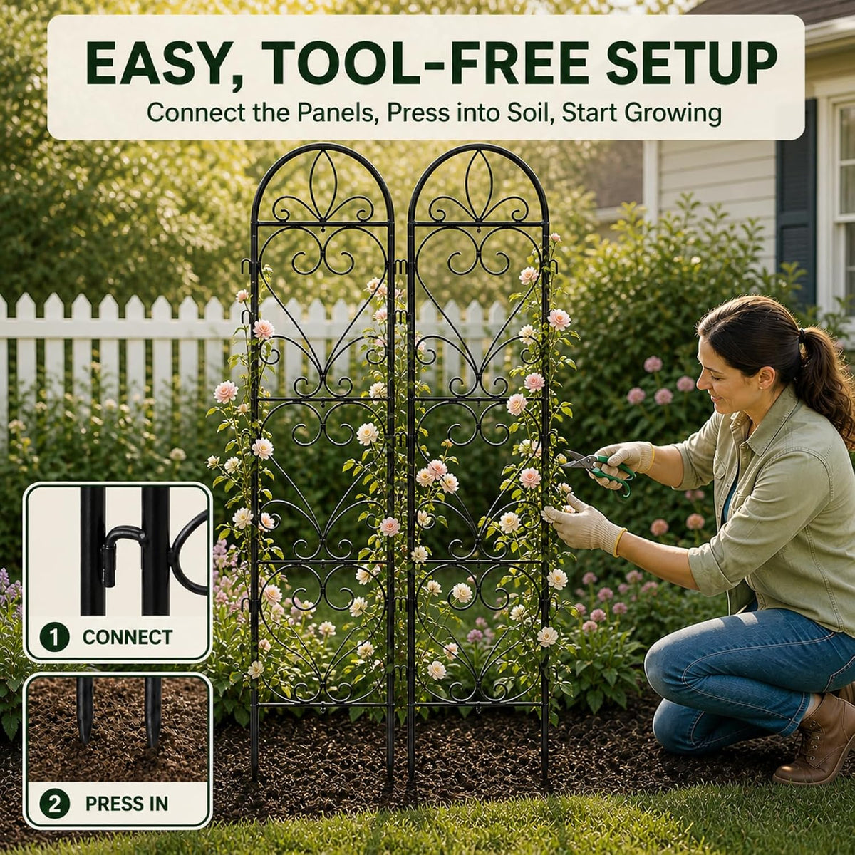 Metal Outdoor Climbing Plant Garden Trellis