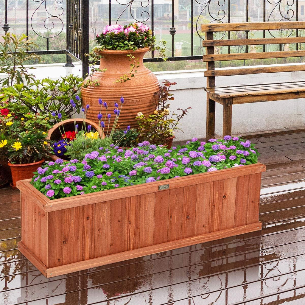 Wood Outdoor Raised Vegetable Planter Box