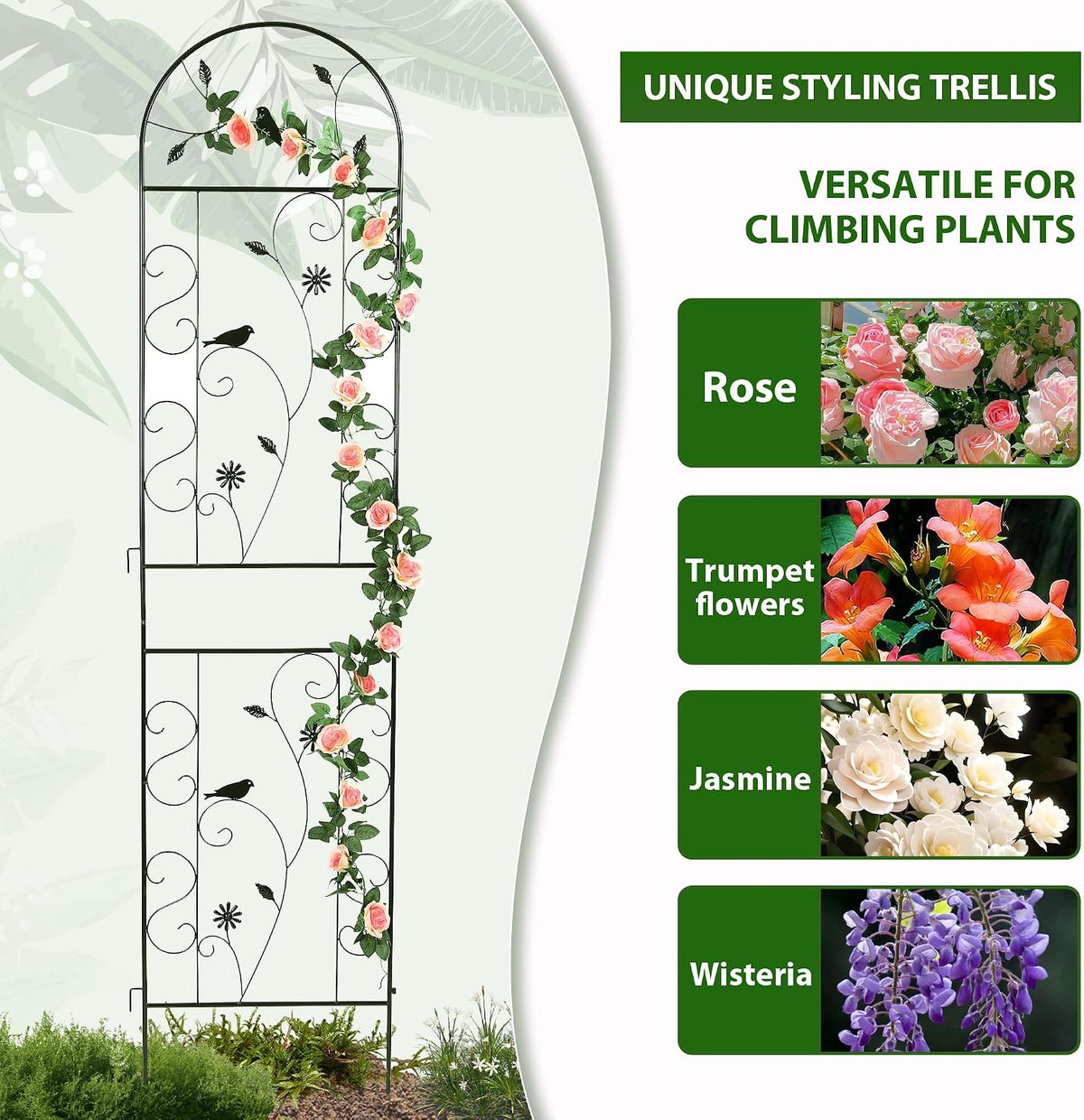 Black Metal Outdoor Climbing Plant Trellis