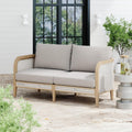 Boho Rattan Acacia Outdoor Loveseat Sofa