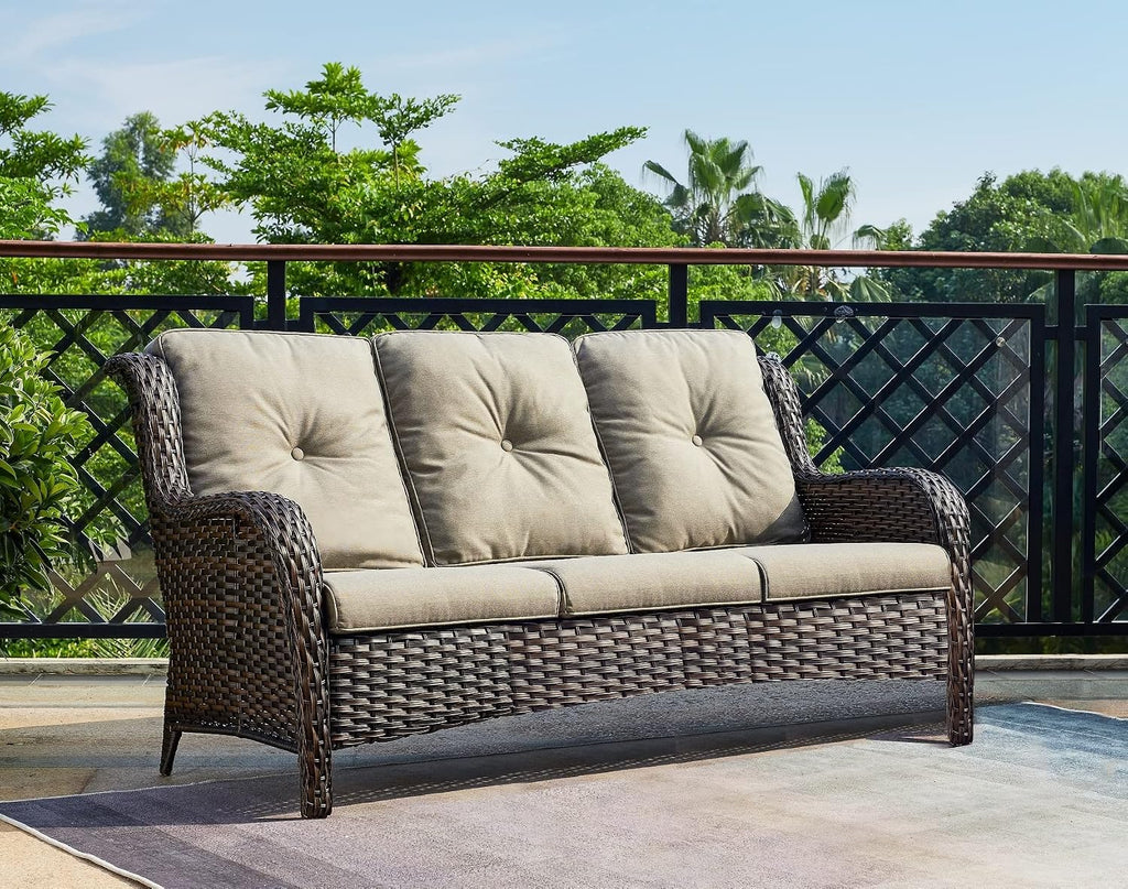 PE Rattan Cushioned Outdoor Patio Sofa