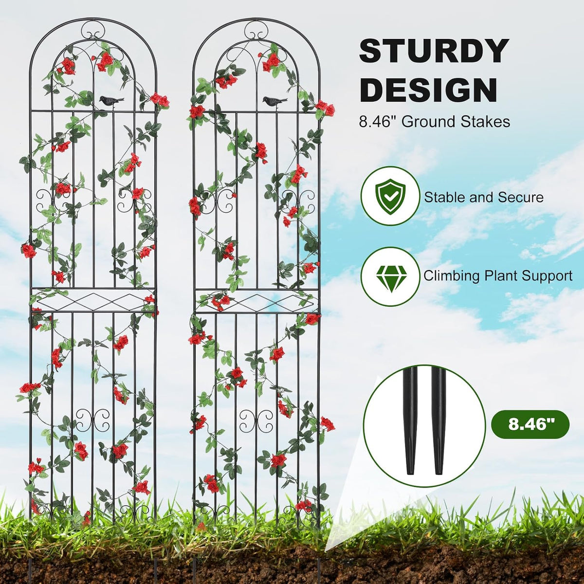 Metal Lattice Garden Climbing Plant Trellis