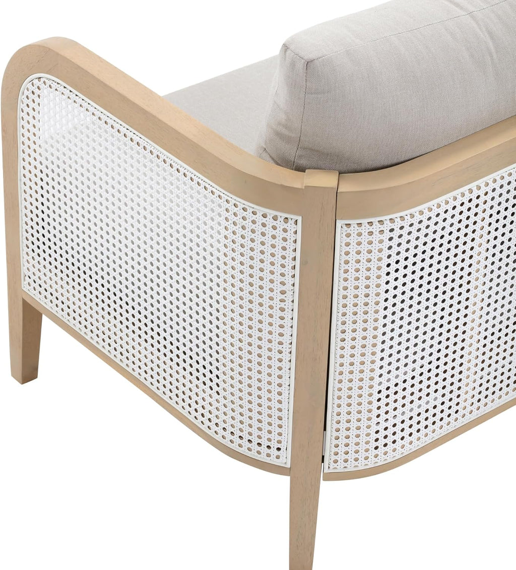 Boho Rattan Acacia Outdoor Loveseat Sofa