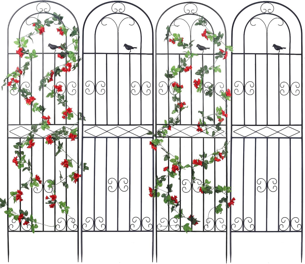 Black Metal Lattice Garden Plant Trellis
