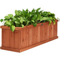 Wood Outdoor Raised Vegetable Planter Box
