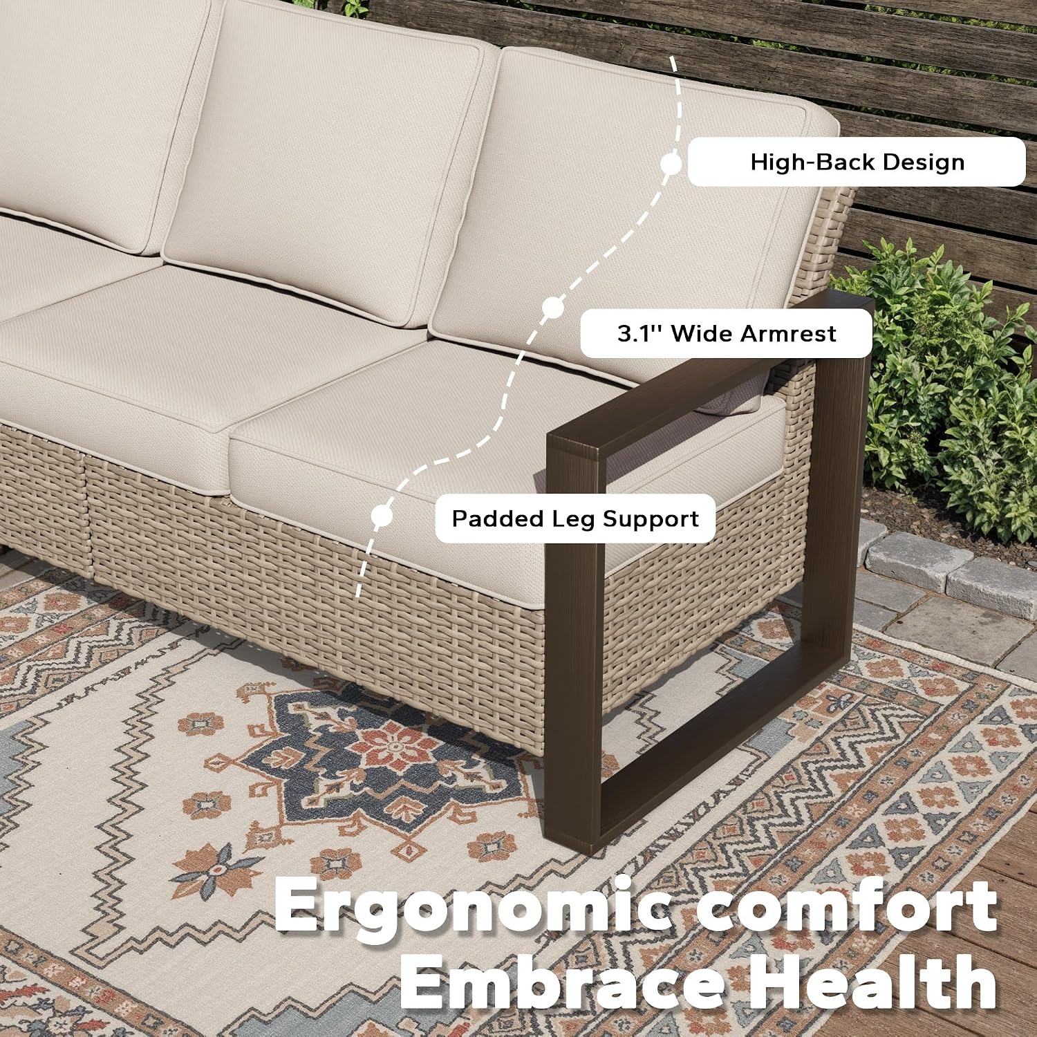 Wicker Rattan Outdoor Patio Furniture Set