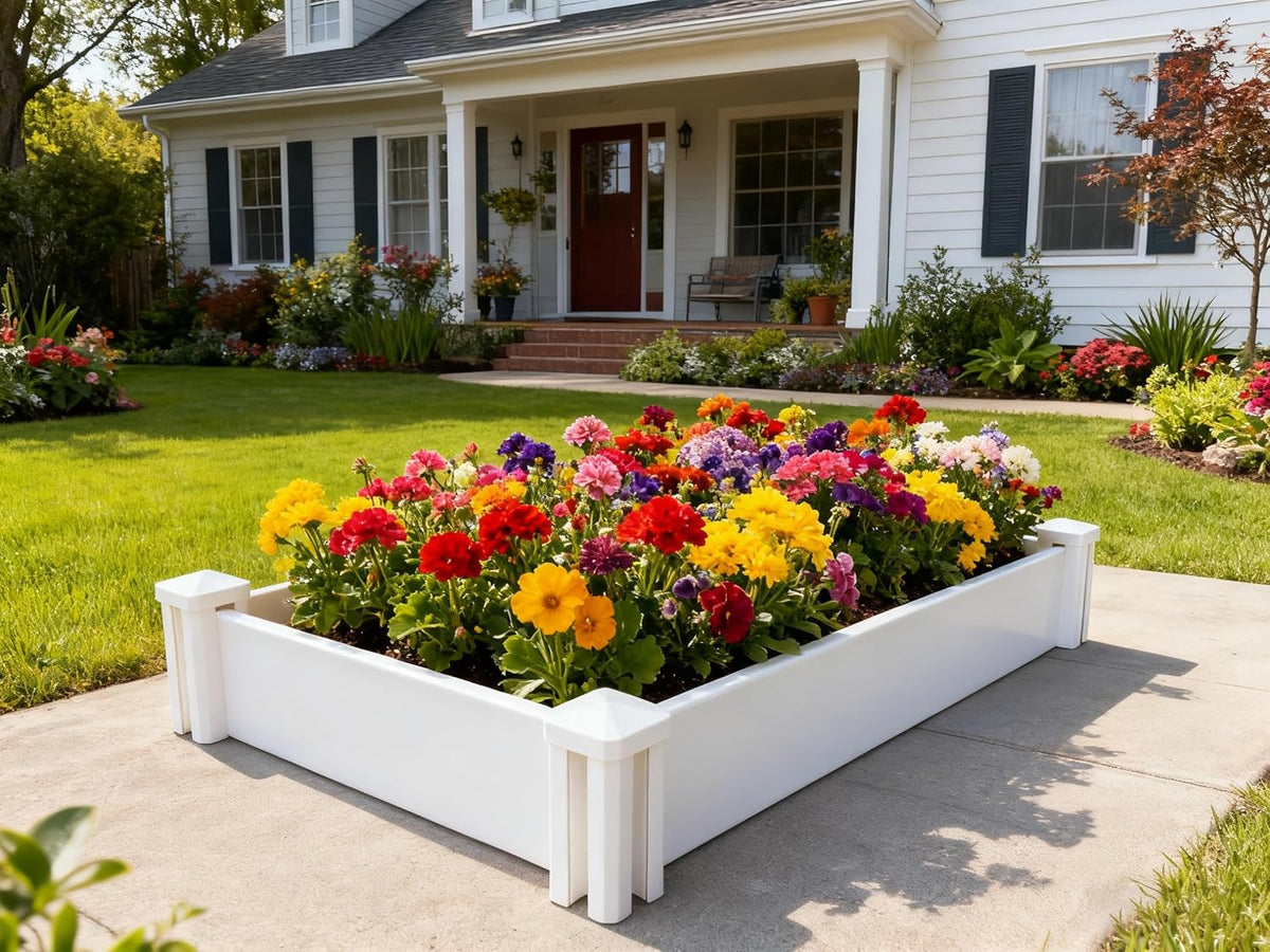 Vinyl Screwless Outdoor Raised Planter Bed