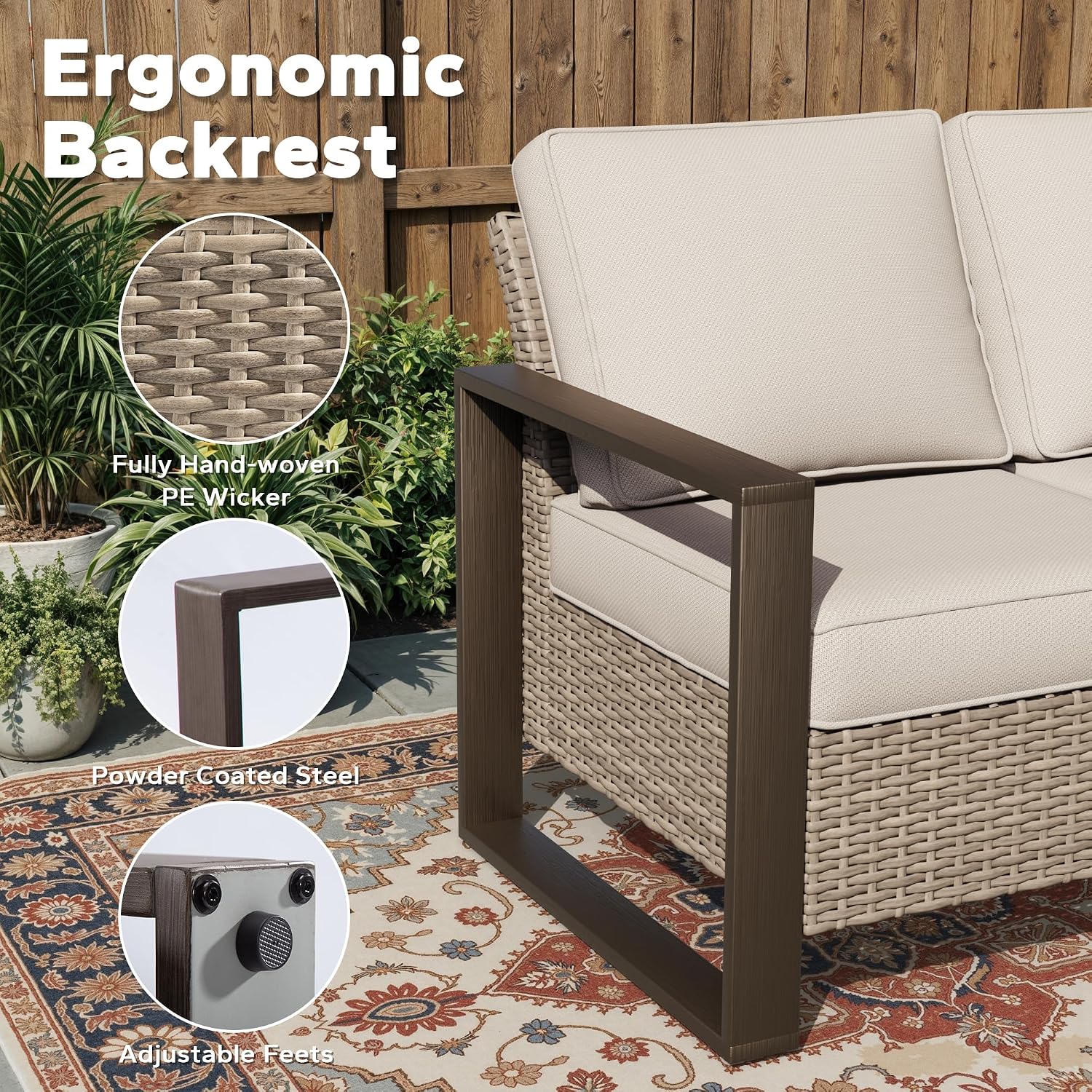Wicker Rattan Outdoor Patio Furniture Set