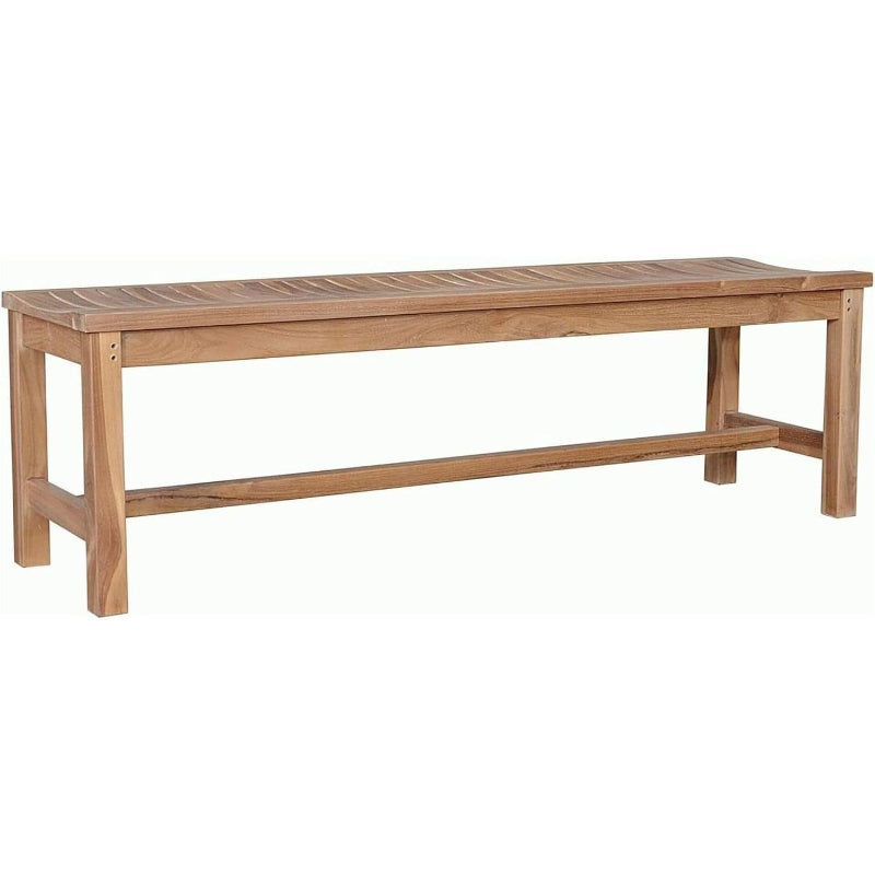 Solid Teak Outdoor Backless Dining Bench